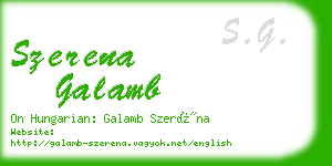 szerena galamb business card